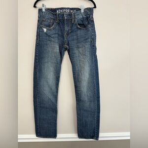 Aeropostale Men's Dark Blue Bowery Straight Jeans